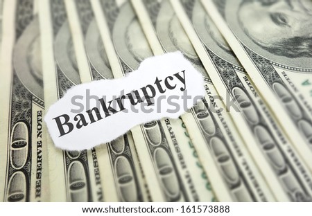 Bankruptcy news headline on cash