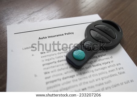 Auto insurance policy and key fob