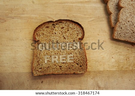 Slice of bread with Gluten Free label