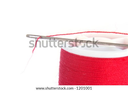 Needle and thread closeup