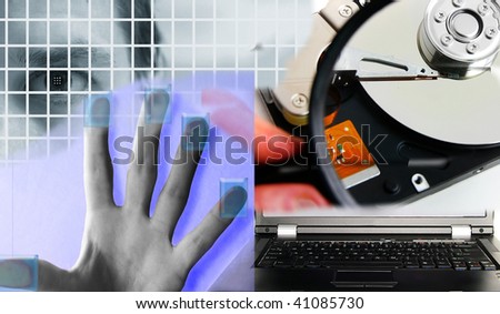 mans eye and assorted PC security images