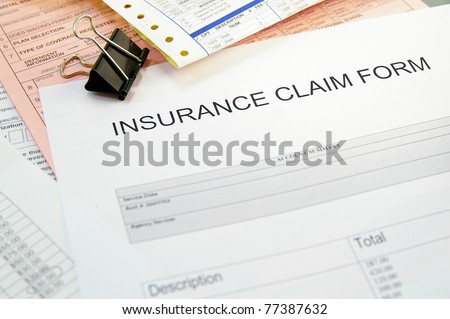 Health-insurance claim form and medical bills