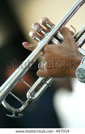 Playing the trumpet - soft focus and some grain