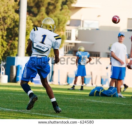 UCLA Bruin Football Player about to make a catch - Brandon Breazell