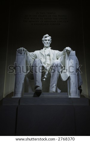 Statue of Abraham Lincoln in the Lincoln Memorial, Washington, D.C.