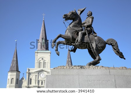 Monument of Andrew Jackson, in Jackson Square, New Orleans, Louisiana