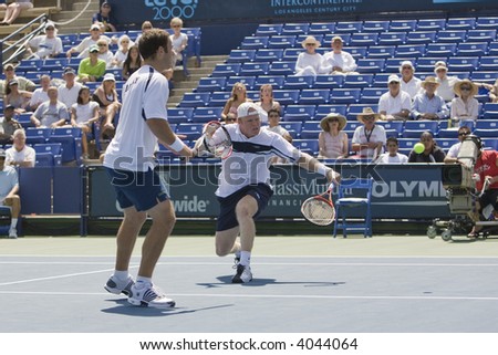 WESTWOOD, CA - JULY 21: Doubles team Scott Lipsky and David Martin(pictured) playing against Sanchai and Sonchat Ratiwatana  at the US Open Series Countrywide Classic Semi-Finals on 7/21/07.