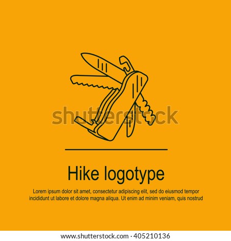 Perfect volume linear design icon or illustration of camping topic. Cool for apps, button, cards, logotype and identity. Jackknife or clasp-knife for your trip