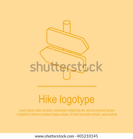 Perfect volume linear design icon or logotype of camping topic. Cool for apps, button, cards, logotype and identity. Wooden cursor for trip