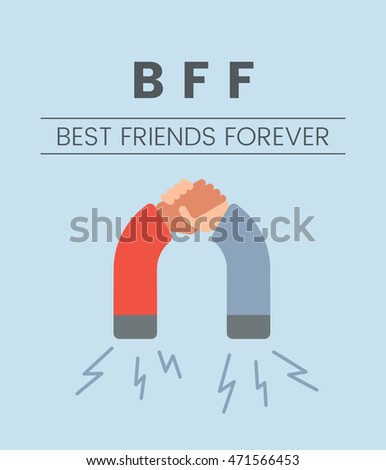 Flat design template illustration of relationship and best friends forever concept. Vintage colors and modern design