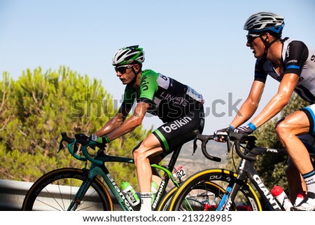 CORDOBA, SPAIN - August 26th: Stef Clement (Belkin Pro Cycling Team) passing the last port of the 4th stage of the tour of Spain (La Vuelta) 2014