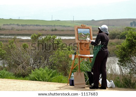 Painting the wetlands, Baylands Nature Preserve, Palo Alto, California