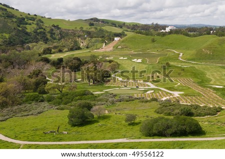 Golf course and vineyard, Del Valle Regional Park, Livermore, California