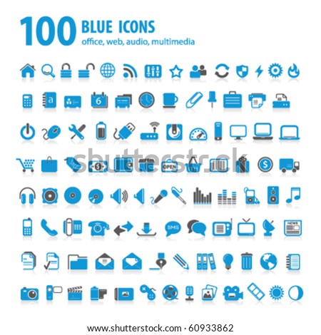 hundred blue icons