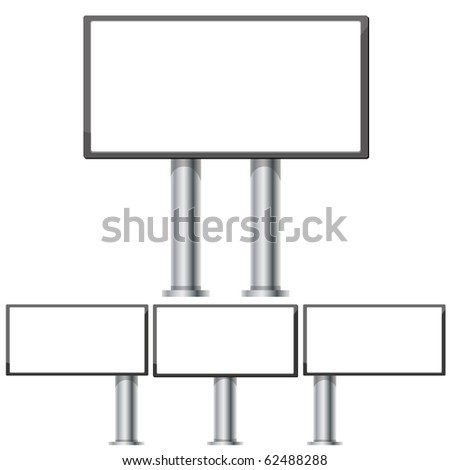 Set of billboards for advertising markets 6 x 3 on steel columns, part 2, vector illustration