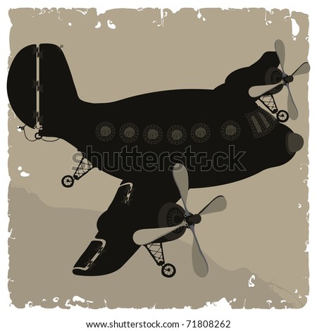 old airplane drawing vector