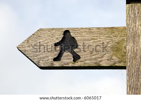 wooden public footpath sign silverdale newcastle under lyme staffordshire england uk