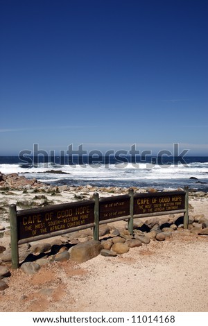cape of good hope signpost indicating africas most south western point part of the table mountain national park cape town western cape province south Africa