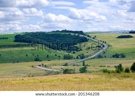 The road across the ravine in the Voronezh region, Russia