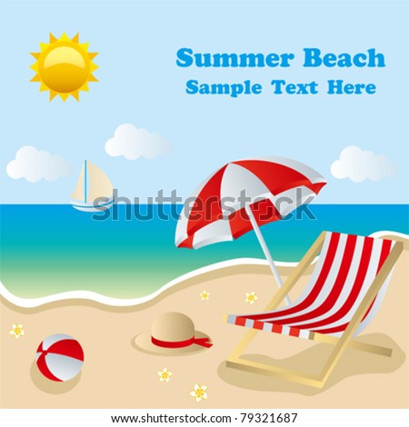 Summer beach. Illustration vector.