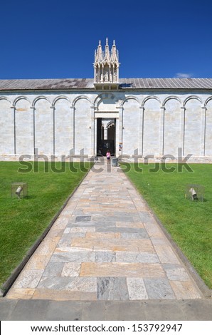 Entrance to Cemetery on Square of Miracles in Pisa, Italy