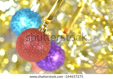 carnival decoration, colored balls on bokeh background