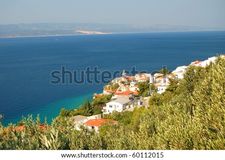 Spectacular view on dalmatian village Pisak in Croatia