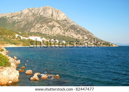 picturesque scene of dalmatian village Gradac, Croatia