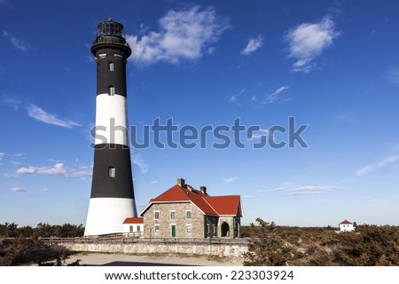 View of the Fire Island Lighthouse. Fire Island, Long Island, New york.