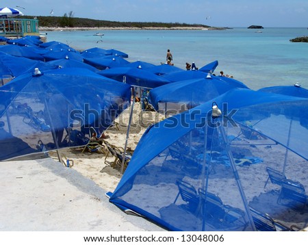 Vacation beach scene in the Bahamas