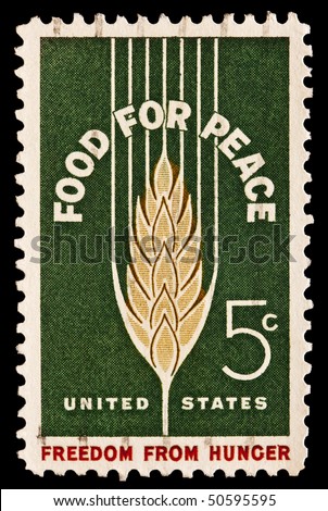 UNITED STATES - CIRCA 1960\'s : A stamp printed in United States.  Food for Peace, freedom from hunger. United States - CIRCA 1960\'s