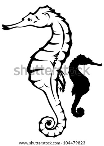 royalty free sea horse hippocampus vector 101132584 stock photo seahorse drawing outline