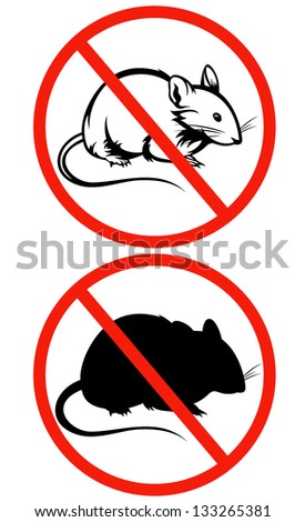 no rodents vector sign - crossed rat in a red circle