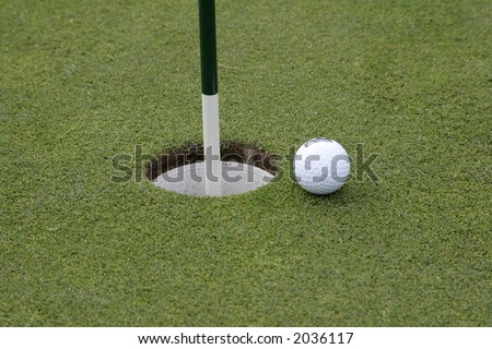 golf ball on putting green