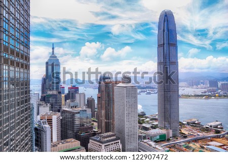 Hong Kong and modern building at day
