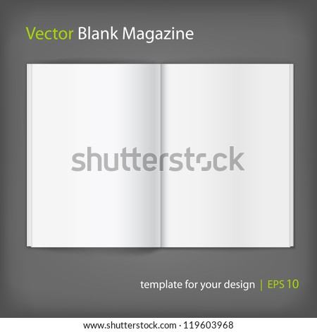 Vector white blank magazine spread. Template for your design
