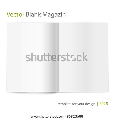 Vector blank magazine on white background. Template for design