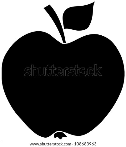 Apple Black Silhouette .Vector Illustration - 108683963 : Shutterstock