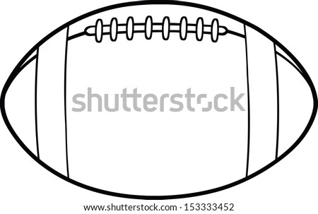 Black And White American Football Ball Cartoon Illustration