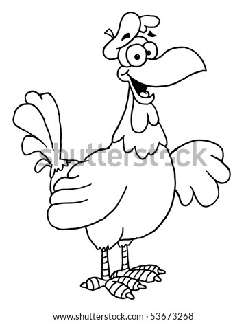 Outlined French Hen Stock Vector Illustration 53673268 : Shutterstock