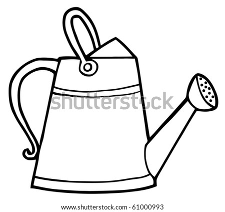 Coloring Page Outline Of A Gardening Watering Can