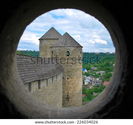 Famous tourist attraction is ancient castle in Kamianets-Podilskyi, Ukraine