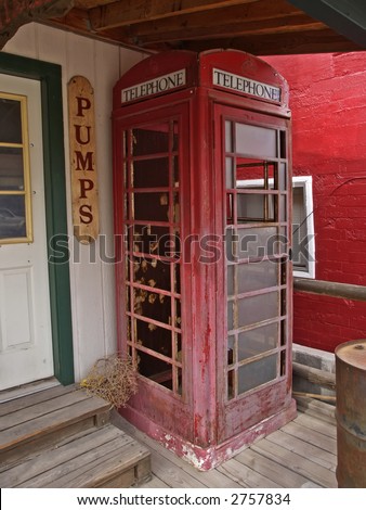 Antique British phone booth