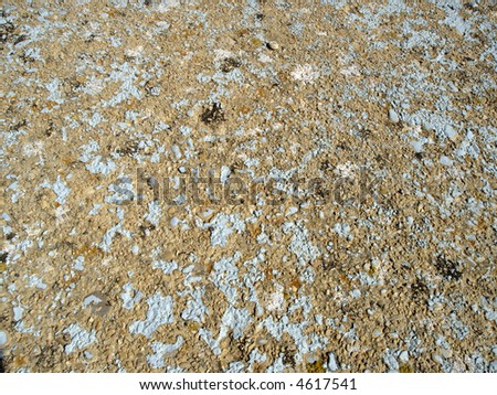 Very weathered painted concrete driveway