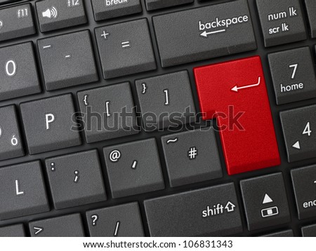Computer keyboard generic red key - blank for your message