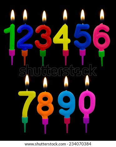 Jolly wax birthday cake candles. Numbers, for ages etc.
