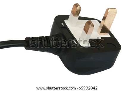 Three pin UK plug - British standard, isolated