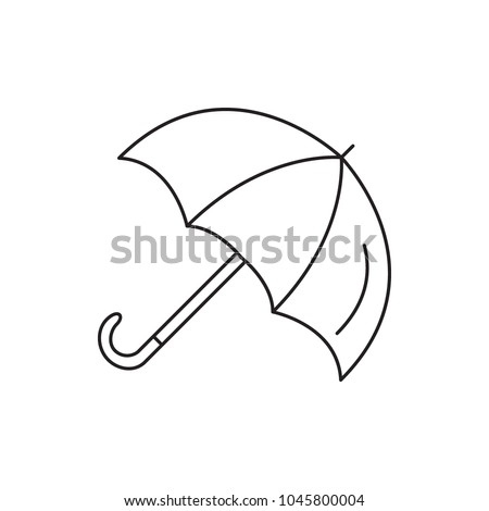 Umbrella icon. Outline umbrella vector icon for web design isolated on white background
