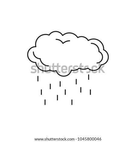 Rain cloud icon. Outline rain cloud vector icon for web design isolated on white background