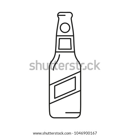 Beer bottle icon, outline style